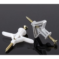 Vis d'expansion auto-perceuse en plastique pour cloison sèche et mur creux, boulon d'expansion en forme d'avion
