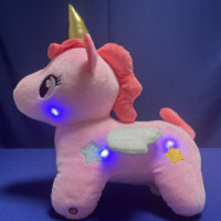 Peluches 4u, adorable poupée licorne de haute qualité avec lumière LED, chantant des chansons de Noël, cadeau pour enfants, jouet en peluche doux, 36 cm, PP