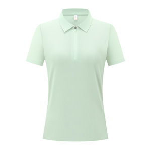 Camisa polo de manga corta de poliéster de color sólido de secado rápido para uso diario - Product Image 3