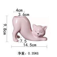 Souche de queue de chat créative et mignonne, pot de fleurs en céramique, animal de dessin animé, vase de cactus