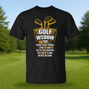 Camiseta Golf Widow negra, divertido regalo de golf para mujeres - Product Image 3