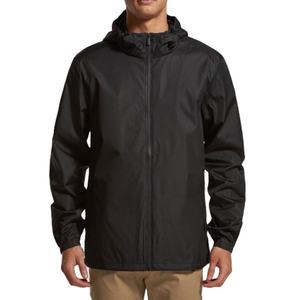 Best Selling Custom New Design Mens <b>Black</b> <b>Rain</b> Windbreaker Hoodie Jacket <b>Coat</b> With Zipper - Product Image 1