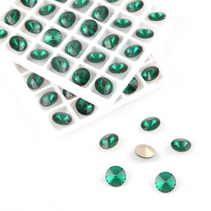 8มม.Rivoli Pointback Rhinestone เข็มกลัด Pins Rhinestone, Gold กลับ K9 Rivoli หลวมคริสตัล Rhinestone - Product Image 3