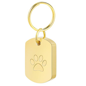 犬用猫用ステンレス鋼環境にやさしいpawプリント壷ペンダントペット灰キーチェーンタグキーリング - Product Image 6