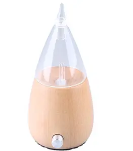 Diffuser Aroma Kayu Kaca, Nebulizer Minyak Elektrik dengan Lampu Suasana Hati LED Tanpa Diffuser Air Panas