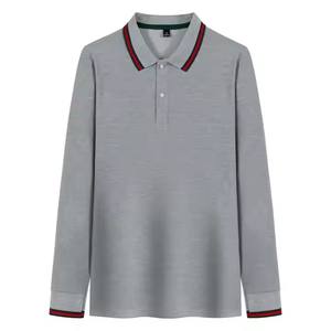 Bulk Sublimation Printed <b>Polo</b> <b>Shirts</b> - 100% Cotton Men's Long Sleeve Performance <b>Work</b> Top - Product Image 4