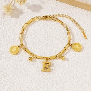 Bracelet chaîne ronde tendance en acier titane, style hip-hop, lettres de style InS européen et américain, pour étudiants et meilleurs amis - Product Image 6