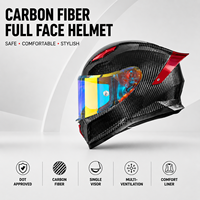 Casque de moto intégral professionnel BOJUE G30 en fibre de carbone - Conception de course légère, homologué DOT, fermeture rapide, toutes tailles