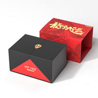 Boîte d'emballage de montre de luxe personnalisée, boîte cadeau en carton rigide noir, fermeture magnétique, logo OEM, MOQ 300