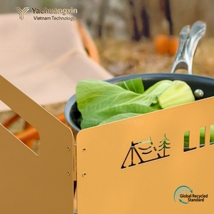 Déflecteur de vent pliable portable pour réchaud à gaz, en aluminium, pour camping et cuisson en extérieur, avec poignée, pour 1 à 2 personnes - Product Image 5