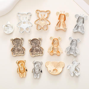 平背水钻可爱熊按钮DIY水钻平背护身符用于电话装饰钻石合金护身符 - Product Image 2