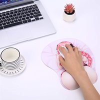 Support de souris personnalisé en gel de silice avec repose-poignet en forme de seins imprimés, anime, boom amine