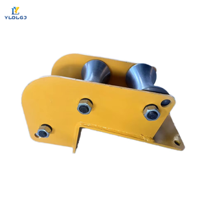 Guide-câble YILI à triple rouleau, cadre en acier <span class=keywords><strong>jaune</strong></span>, poulie concave empilée, entrée de câble, protection de conduit souterrain pour tirage - Product Image 2