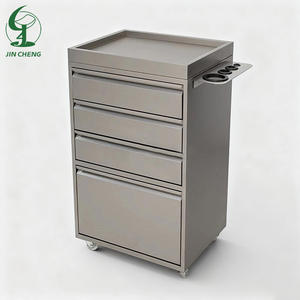 Troli Salon Jincheng, Meja Kerja Barber, Perlengkapan Salon Mewah, Kabinet Alat Salon, Laci Penyimpanan <span class=keywords><strong>Stainless</strong></span> <span class=keywords><strong>Steel</strong></span> - Product Image 2