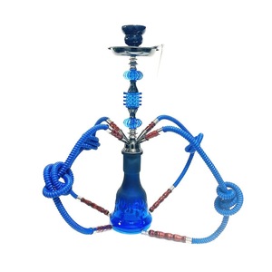 Mirror Finish Metal Hookah Set Glass Look 2 Hose <b>Portable</b> Shisha Pipe for <b>Bar</b> Lounge Use - Product Image 6