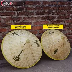 Çin Retro <span class=keywords><strong>Rattan</strong></span> balıkçı şapka el yapımı örgü saman s turizm yağmur geçirmez dans Prop koni balıkçılık güneşlik - Product Image 6