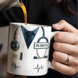 Taza <span class=keywords><strong>de</strong></span> Café Personalizada <span class=keywords><strong>de</strong></span> Cerámica con Diseño Médico Profesional, Estilo Moderno, Regalo <span class=keywords><strong>para</strong></span> Médicos - Product Image 3