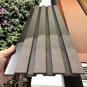 Paneles acanalados <span class=keywords><strong>de</strong></span> WPC impermeables <span class=keywords><strong>de</strong></span> 177*13 mm en colores Chocolate, Teak, Coffee, <span class=keywords><strong>Redwood</strong></span> y Negro para decoración <span class=keywords><strong>de</strong></span> paredes exteriores, techos, patios y jardines. - Product Image 1