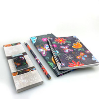 Student Briefpapier individuell bedruckte Spirale Notebook Hardcover Notebook Sticky Note Radiergummi Stift 5-in-1 Kinder Briefpapier Set