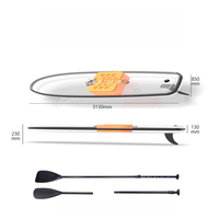 Planche de paddle gonflable transparente haut de gamme avec matériau PC Drop Stitch, écologique et portable pour les eaux océaniques