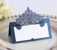 Marque-places dorés pour décoration de table, cartes nominatives, cartes de table pour mariages, banquets, dîners, et réceptions nuptiales