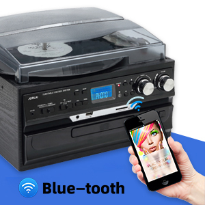 Système audio domestique Hi-Fi avec tourne-disque 3 vitesses, lecteur <span class=keywords><strong>CD</strong></span> <span class=keywords><strong>et</strong></span> <span class=keywords><strong>cassette</strong></span>, Bluetooth sans fil, connectivité AUX/RCA - Product Image 3