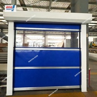 Porte pliante à grande vitesse en PVC renforcé, résistante au vent, finition moderne, pour ouvertures industrielles extérieures