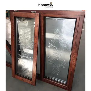 Doorwin Manufacturer Beautiful Customizable Pattern Glass Windows Stained Beveled Bronze Glass Window