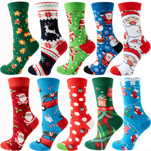 Chaussettes en coton tricoté pour femmes, motif Père Noël, pour Noël, cadeau <span class=keywords><strong>de</strong></span> fête ou d'anniversaire - Product Image 3