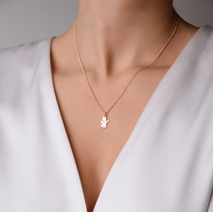 Ispire in acciaio inox 18k placcato oro piccolo angelo <span class=keywords><strong>collana</strong></span> gioielli in bianco personalizzato inciso collane per la festa della mamma ragazza regalo - Product Image 5