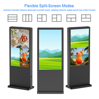 Layar Iklan Digital Signage Luar Ruangan 55 65 Inch 2000nits IP65 Tahan Air Android Komersial untuk Toko