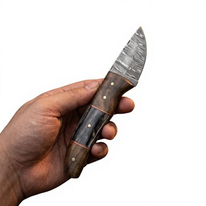 Cuchillo de Supervivencia y Caza de Acero de Damasco Forjado a Mano, Hoja Fija Mini Tipo Drop Point, Mango de Madera, Grado Industrial, Cuchillos para Revendedores OEM - Product Image 5