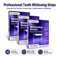 Bandes blanchissantes pour les dents, kit blanchissant violet, 21 traitements, bandes blanchissantes douces et sûres pour l'émail, soins dentaires pour usage domestique