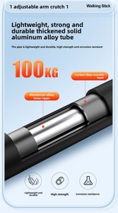 Bâtons de randonnée pliables en alliage d'aluminium, style bras, pour sports de plein air, épaissis, antidérapants, robustes, réglables sur dix vitesses, vente en gros - Product Image 5