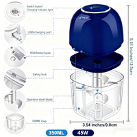 Hachoir Électrique Sans Fil Rechargeable pour Ail, Mini Hachoir, Broyeur, Préparateur Alimentaire pour Bébé, Hachoir à Viande, Robot Culinaire