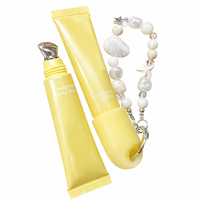 Gloss à lèvres hydratant effet miroir, texture gelée brillante, étui en silicone avec porte-clés, marque privée