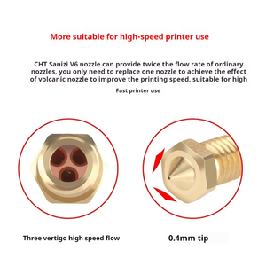 <span class=keywords><strong>Boquilla</strong></span> de clon CHT de alto flujo <span class=keywords><strong>E3D</strong></span> <span class=keywords><strong>V6</strong></span> Spray de tres ojos Filamento de 1,75mm para accesorios de impresora 3D Hotend - Product Image 3