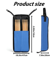 Sac pour baguettes de batterie, petite trousse de rangement portable pour baguettes avec crochets métalliques pour batteur