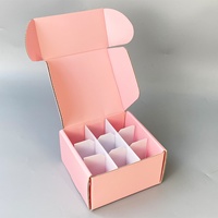 Scatola di Spedizione in Cartone Ondulato per Cosmetici, Colore Rosa, Logo Personalizzato OEM, Scatola di Imballaggio in Carta