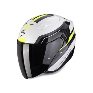 Casco Scorpion Jet Exo-230 Bianco Giallo Fluorescente Nero XL in Policarbonato per Moto - Product Image 1