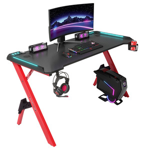 Meubles de <span class=keywords><strong>bureau</strong></span> à domicile de vente en ligne <span class=keywords><strong>Bureau</strong></span> de jeu de course ergonomique Mesa RGB <span class=keywords><strong>Bureau</strong></span> de jeu avec lumière LED - Product Image 1