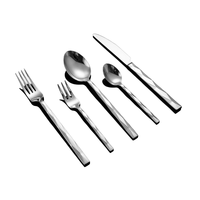 Ensemble de couverts de luxe GEMEI Premium élégant en acier inoxydable 410 avec poignée diamantée, poli miroir, robuste, 5 pièces