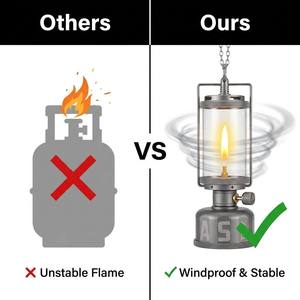 Linterna de <span class=keywords><strong>Gas</strong></span> para Camping, Tubo de Vidrio Transparente, Llama Ajustable, Portátil, <span class=keywords><strong>Luz</strong></span> de Ambiente a <span class=keywords><strong>Gas</strong></span> para Glamping y Senderismo - Product Image 6
