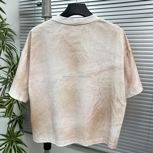 เสื้อยืดผ้าฝ้ายมีรูระบายสไตล์วินเทจเสื้อยืดโอเวอร์ไซซ์แอซิดแอซิดแบบไหล่ตกคุณภาพสูง - Product Image 2