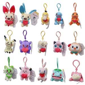Vente en gros de porte-clés en <span class=keywords><strong>peluche</strong></span> Pokémon de haute qualité, 4 pouces (10 <span class=keywords><strong>cm</strong></span>), Pikachu, Psyduck, Eevee, jouet en <span class=keywords><strong>peluche</strong></span> - Product Image 2