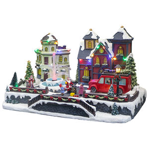 Villaggio Natalizio Colorato Classico con Luci LED, Statuetta in Resina Fatta a Mano, Scena Natalizia Scintillante per Esterni - Product Image 2