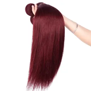 Rambut Yaki ringan ekstensi besar rambut palsu sutra padat rambut manusia Remy lurus 12-26 inci bundel DIY warna rambut massal