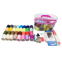 Boîte de rangement rigide en plastique pour fournitures de couture d'urgence, mini kit de couture de voyage pour débutants et adultes, réparation par couture à la main