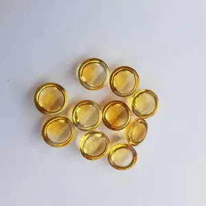 Cabochon de quartz citrine naturel, forme ronde, dos plat, pierre précieuse calibrée pour la fabrication de bijoux, pierre de naissance, fournisseur de bagues et colliers - Product Image 2