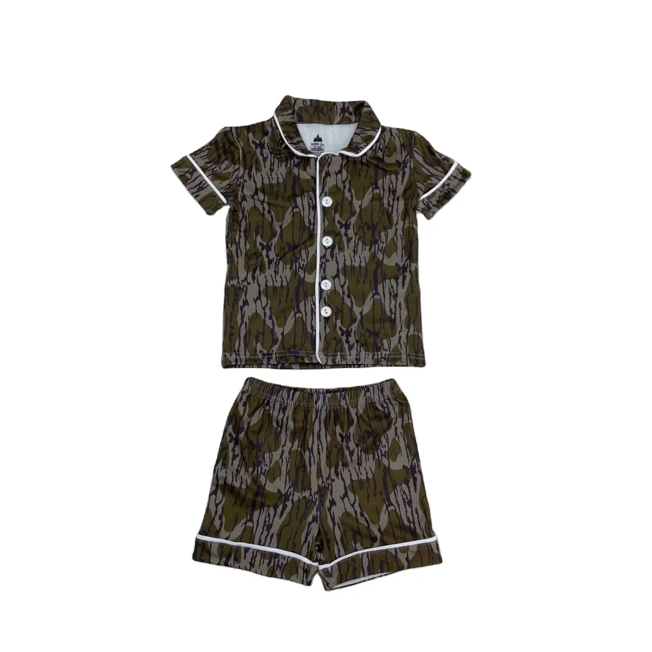 Newborn Baby Toddler Kids Pajamas Sets Summer Short Button Down T-shirt Boys Sleepwear 2 Pieces boutique Clothing